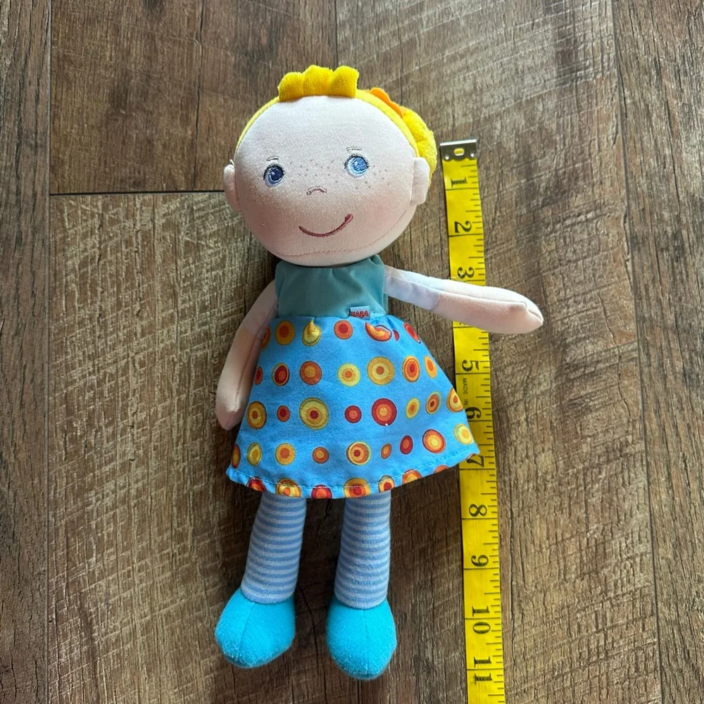 Girls HABA Blue & Yellow Polka Dot Doll